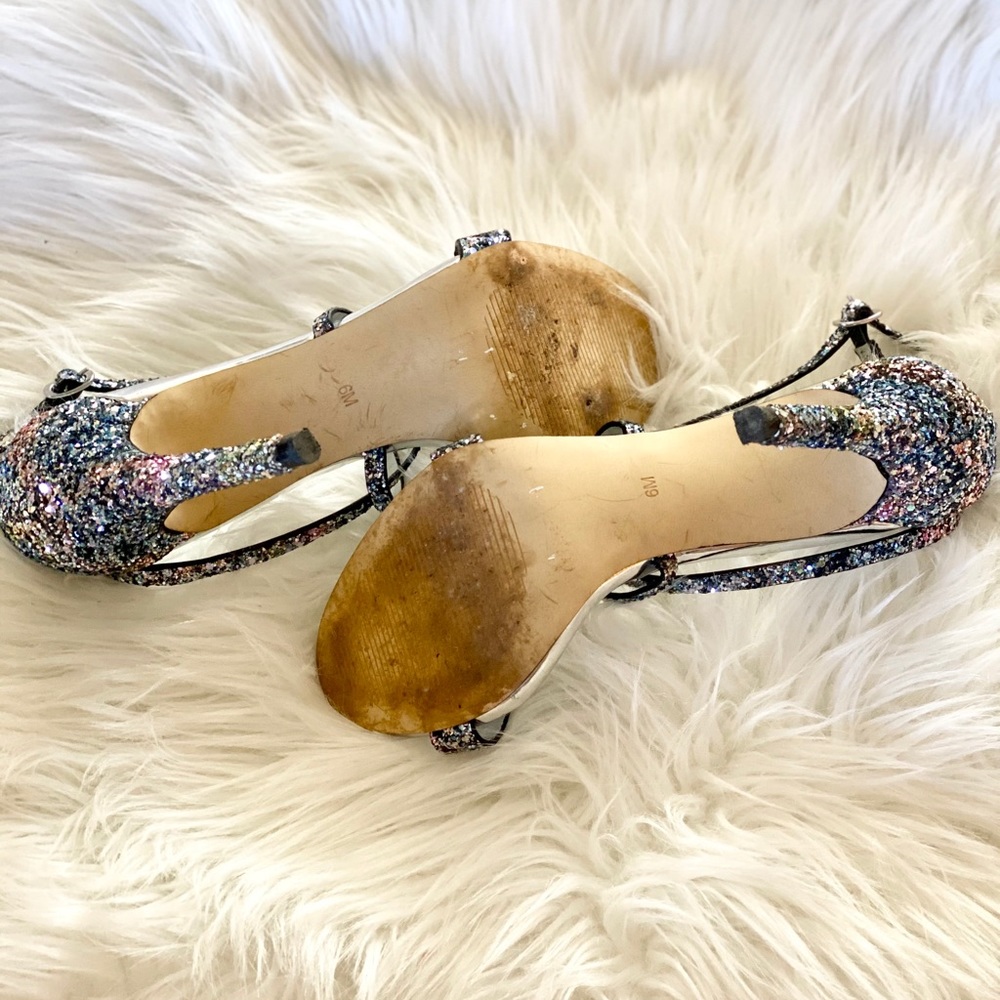 Steve Madden Silver Glitter Strap Heel - Picture 4 of 5